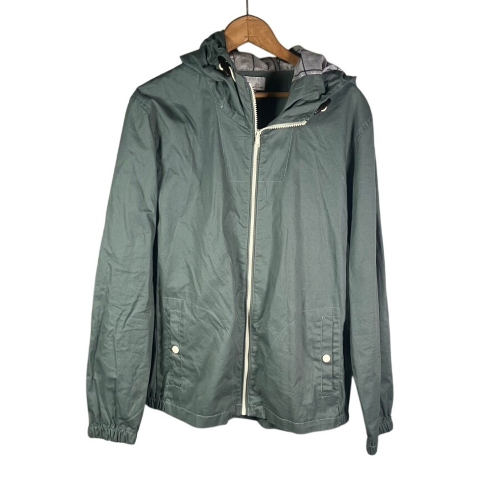 Craft+Flow Mens Medium Green Hooded Lightweight Full Zip Jacket Coat